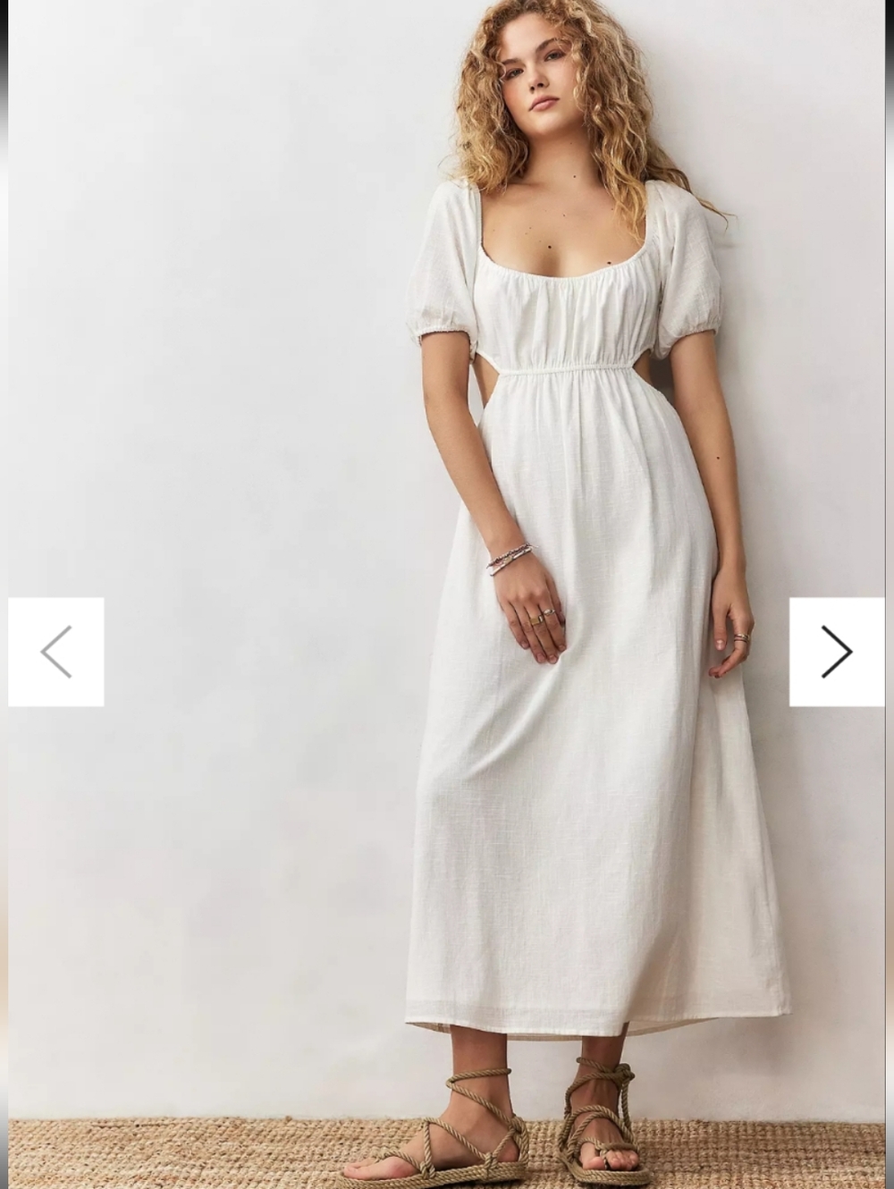 Billabong On The Coast Maxi Dress cotton white small